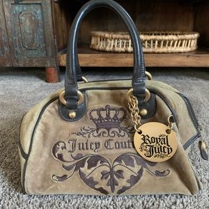 Juicy couture y2k vintage velour bowler bag satchel